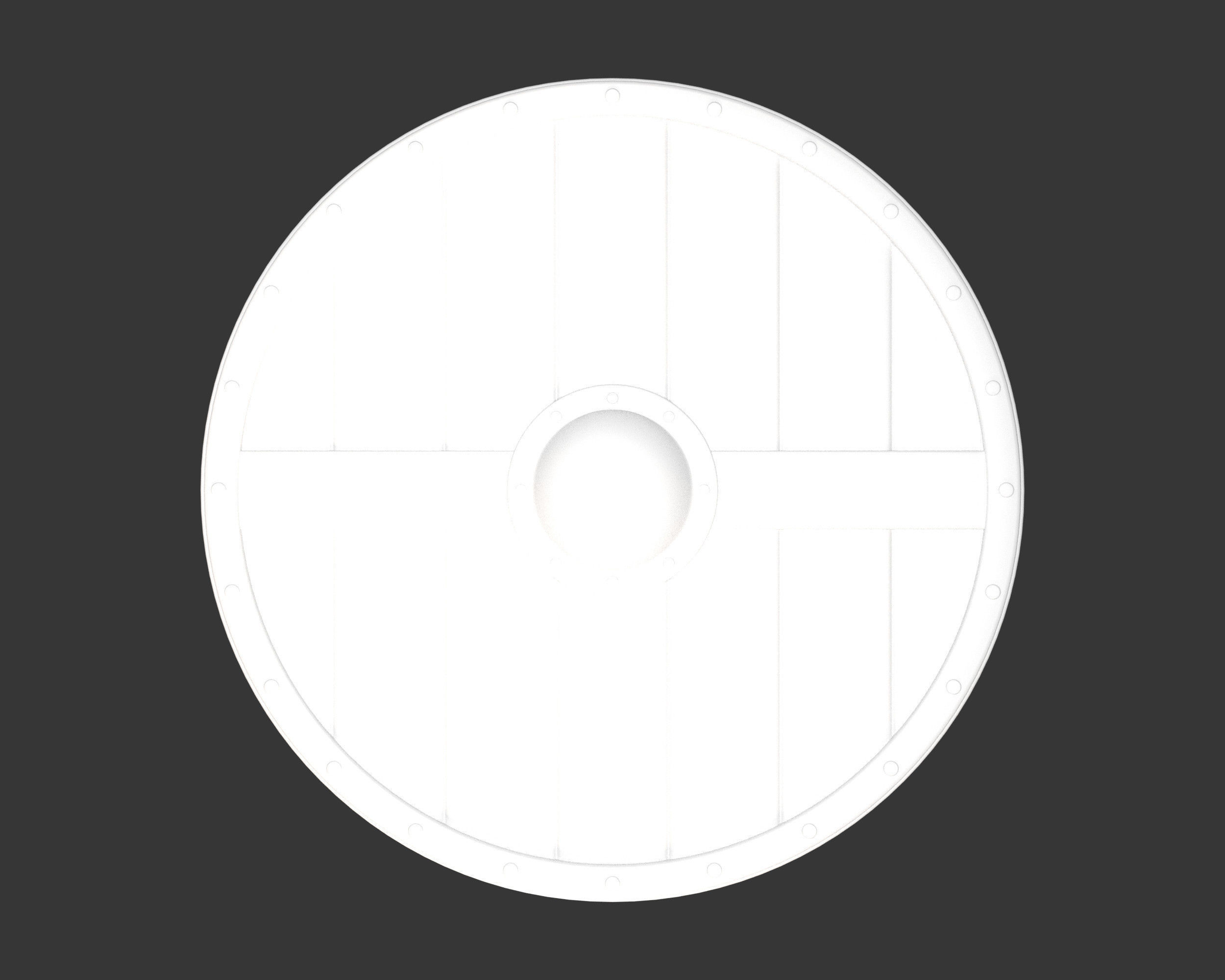 Medieval Common Weapon Shield Low-poly 3D model_4