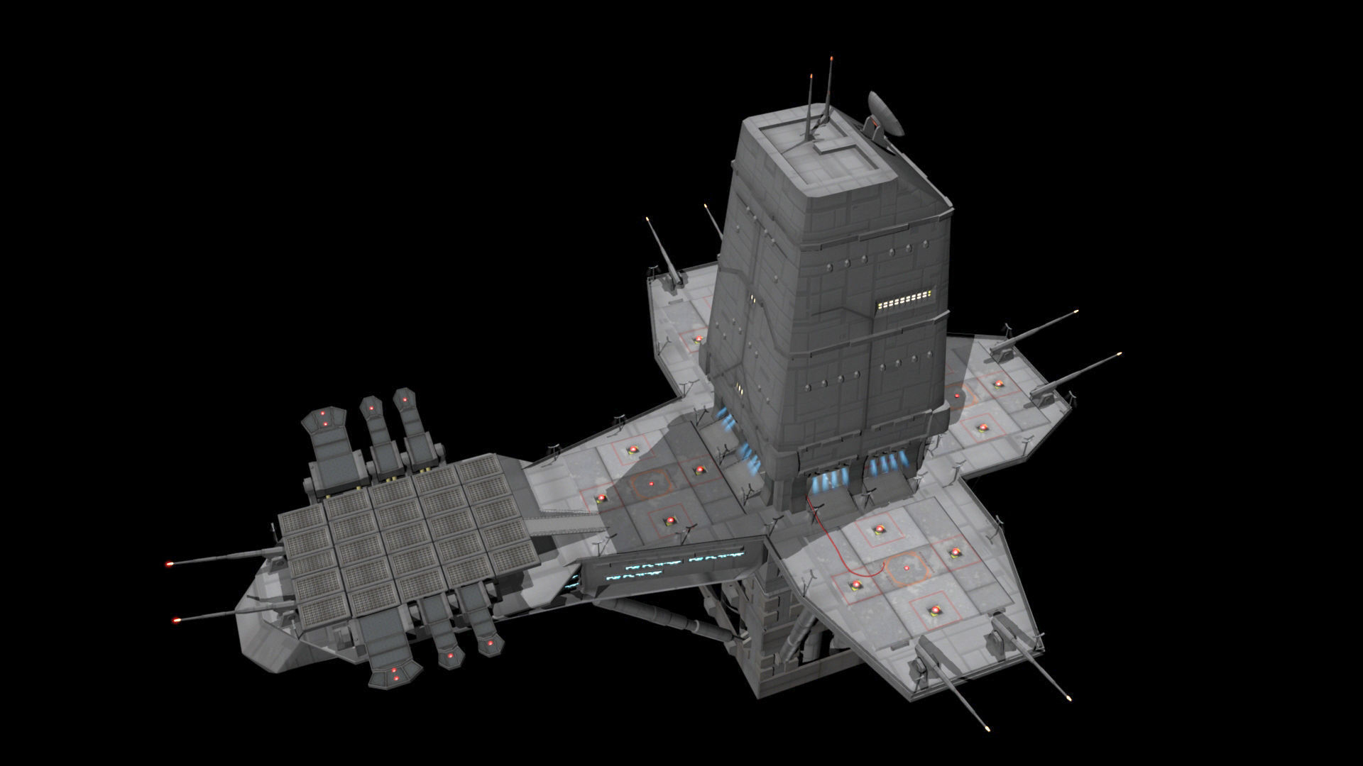 Planet Base Low-poly 3D model_11