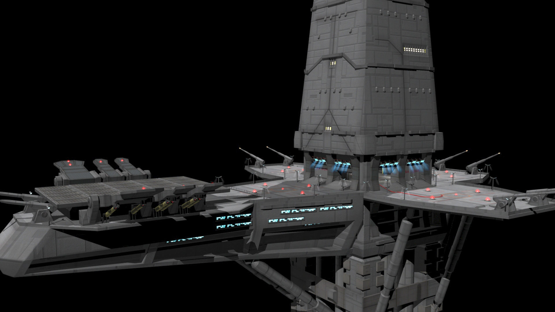 Planet Base Low-poly 3D model_7