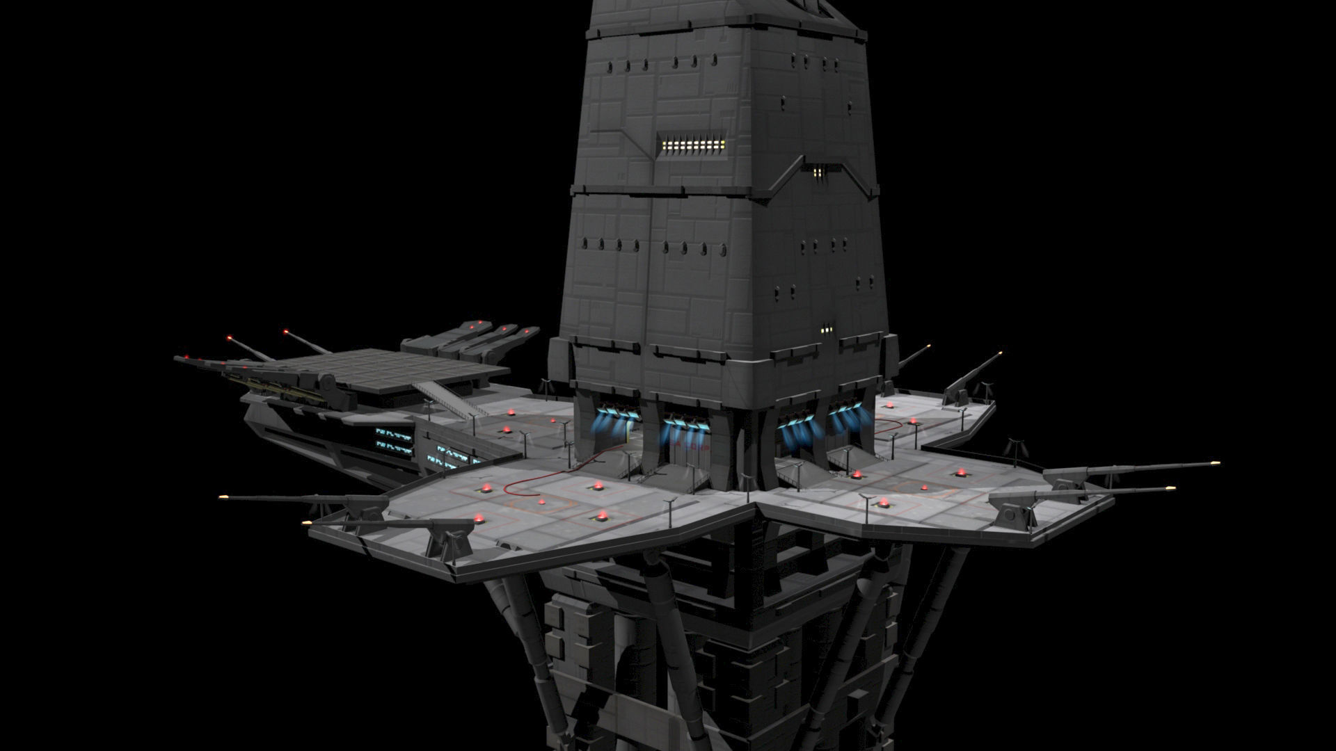 Planet Base Low-poly 3D model_9