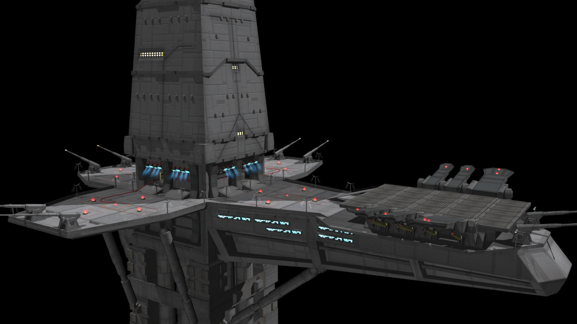 Planet Base Low-poly 3D model_8