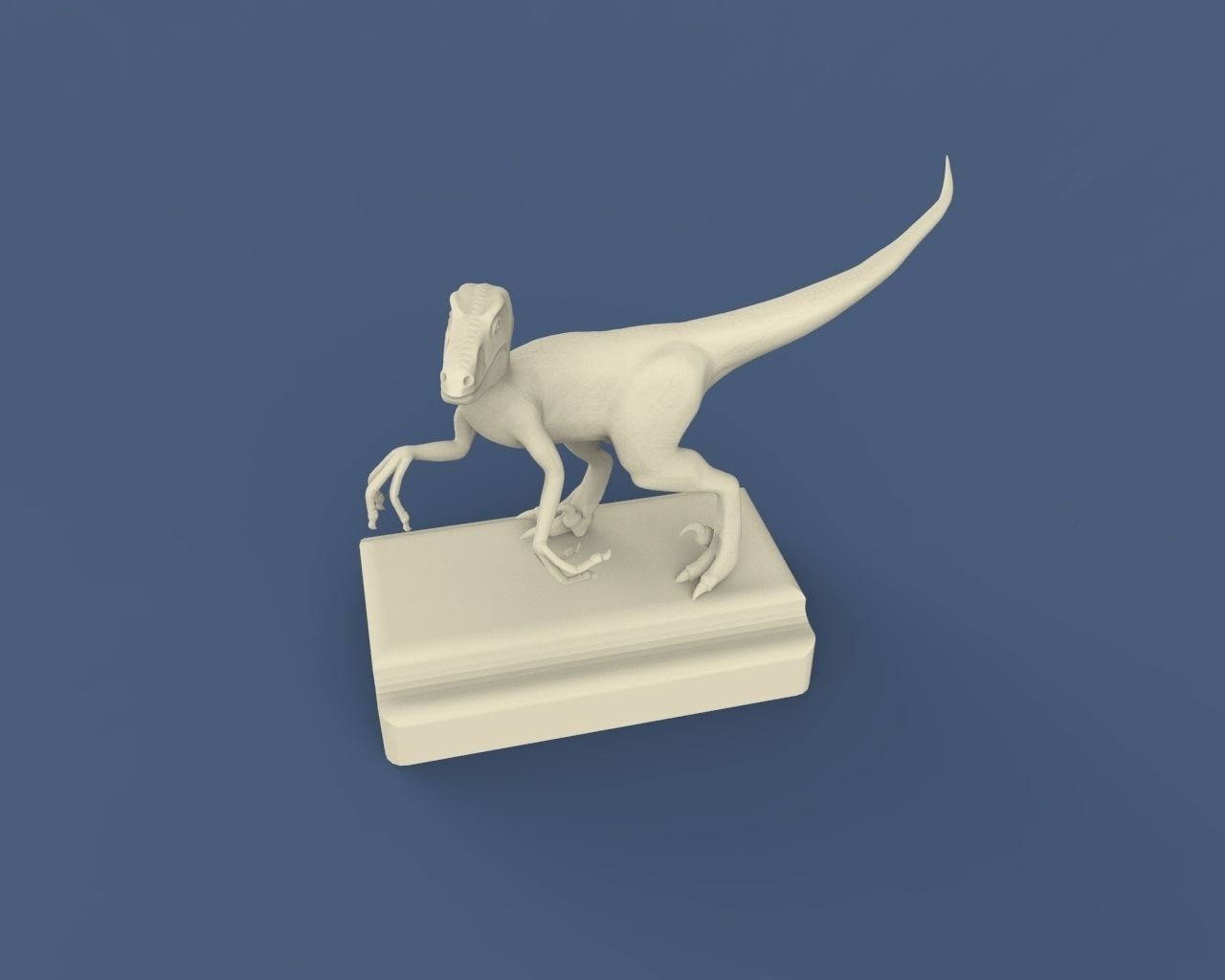 Raptor statue of dinosaur 3D print model_2