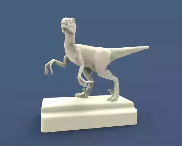 Raptor statue of dinosaur 3D print model