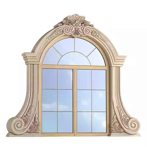 Classic window frame for decorating the facade  3D model