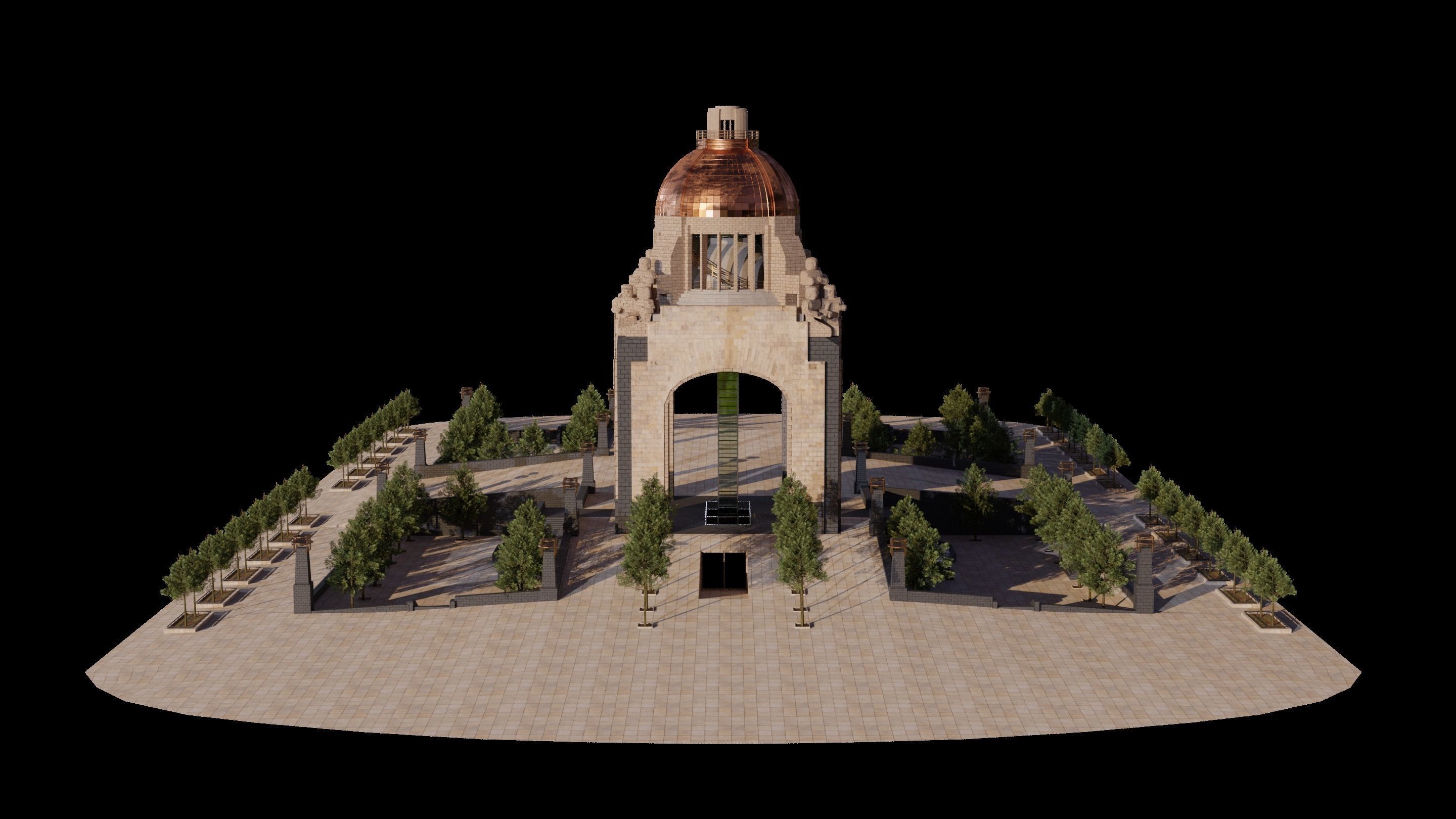 Monument to the Revolution 3D model_6