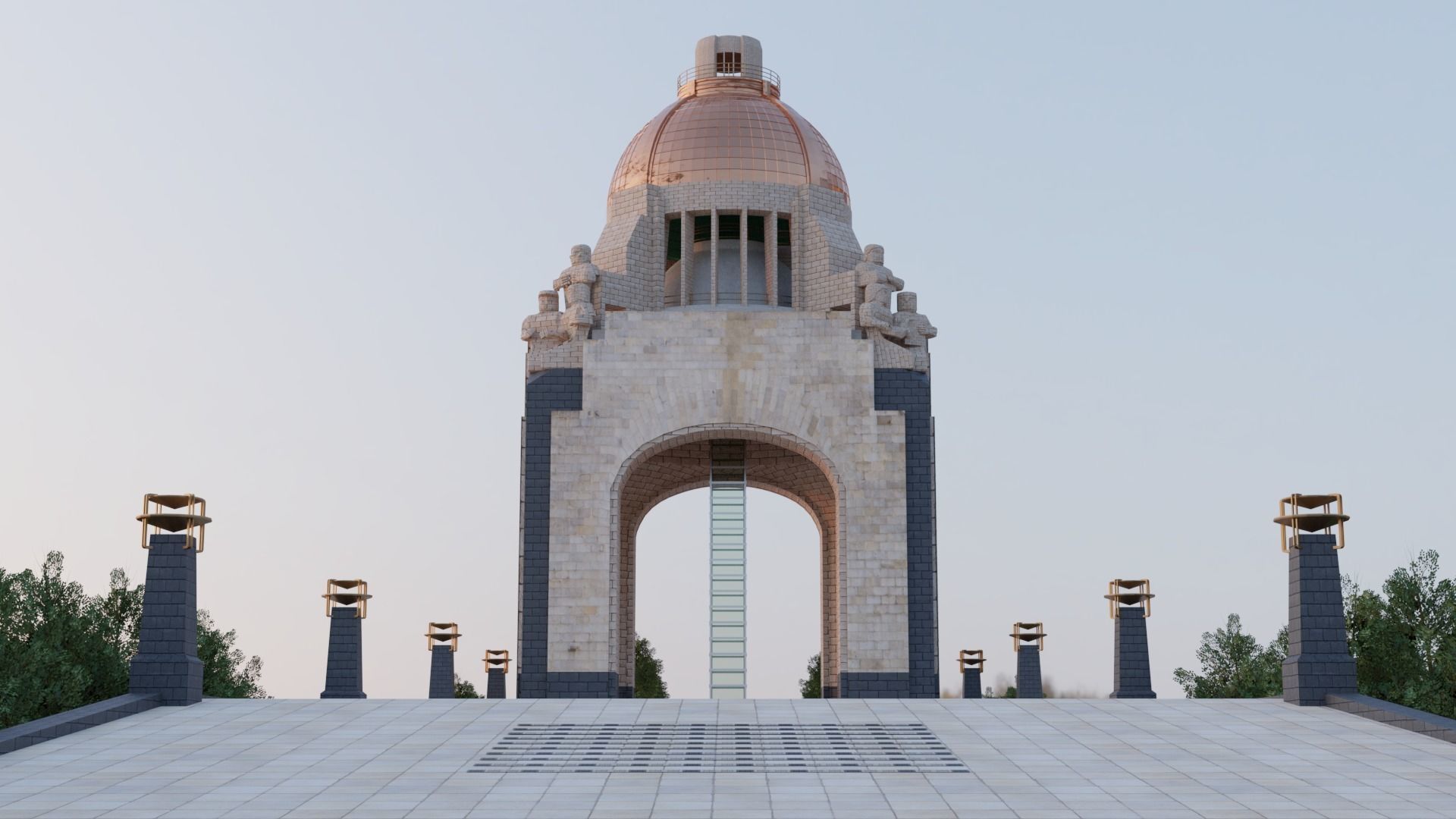 Monument to the Revolution 3D model_2