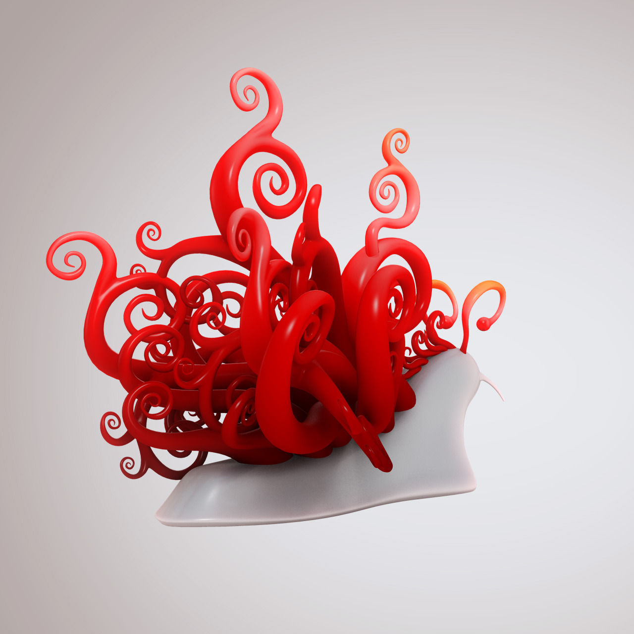 Snail with Curly shape shell 3D model_1