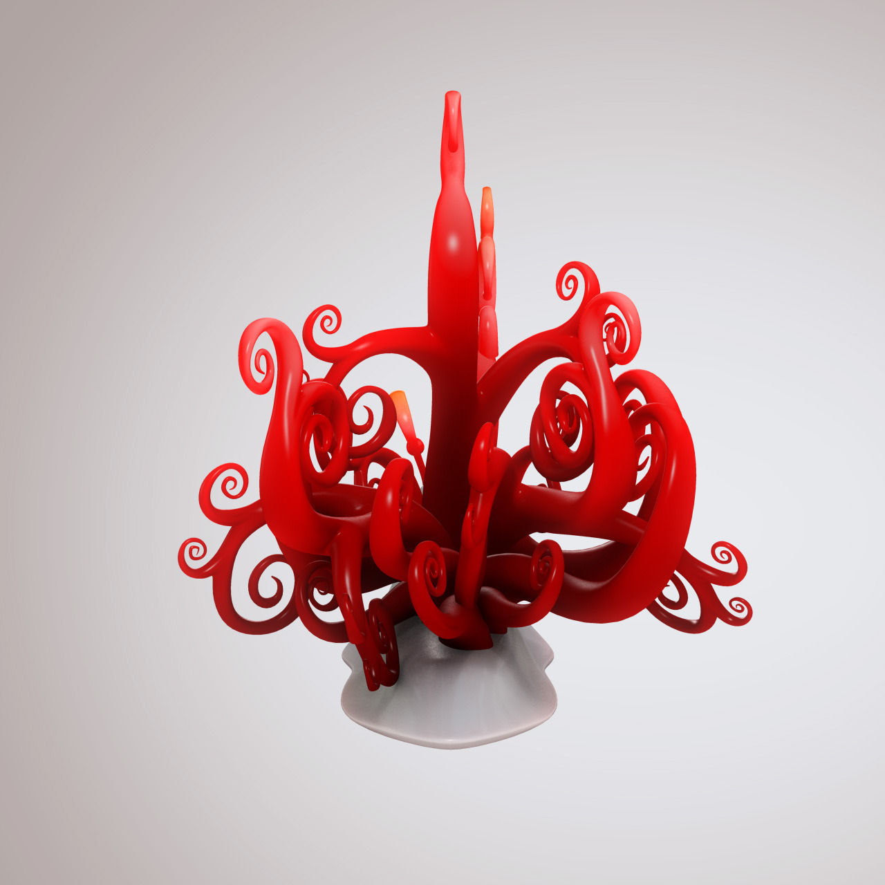 Snail with Curly shape shell 3D model_2
