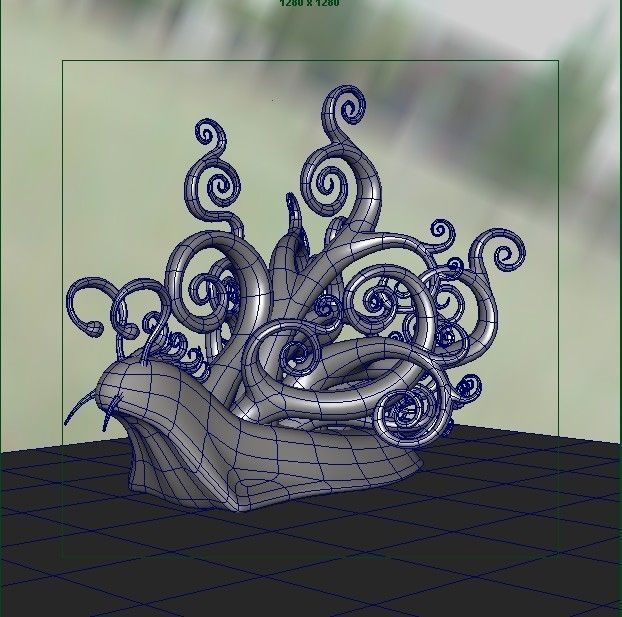 Snail with Curly shape shell 3D model_4