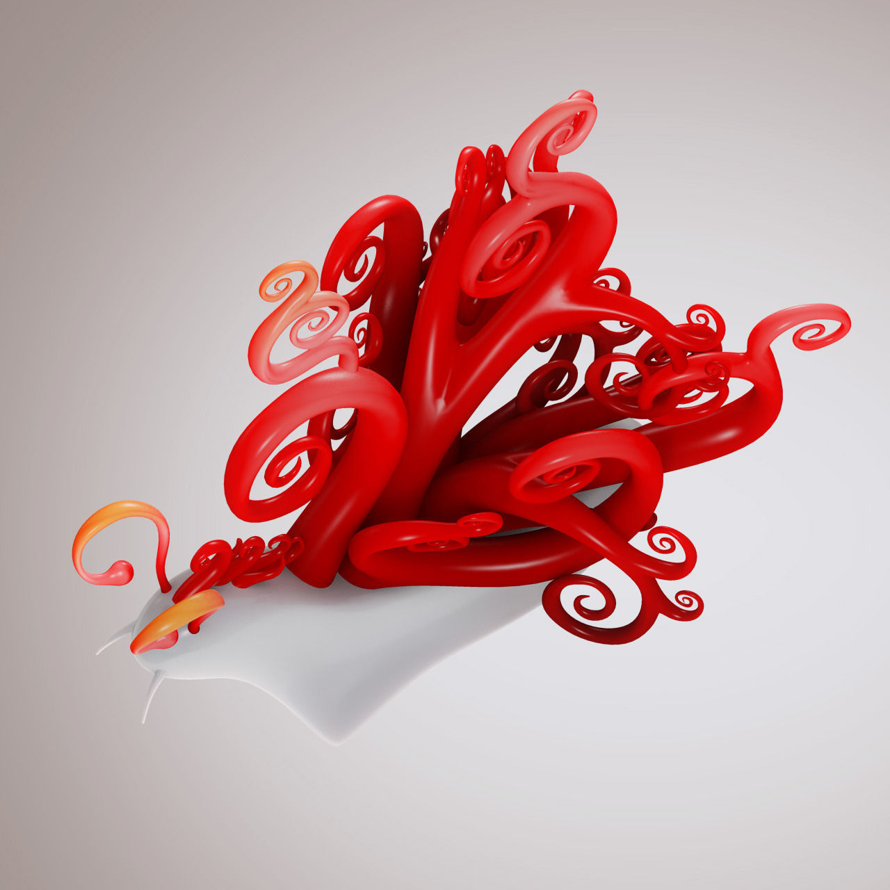 Snail with Curly shape shell 3D model_3