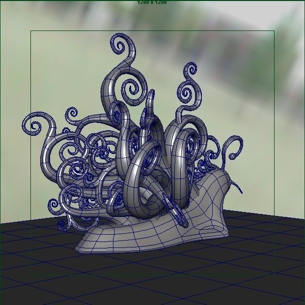 Snail with Curly shape shell 3D model_5