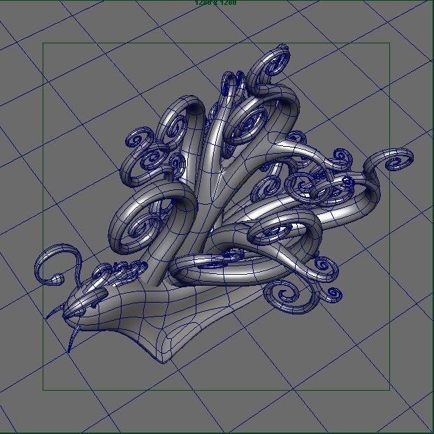 Snail with Curly shape shell 3D model_7
