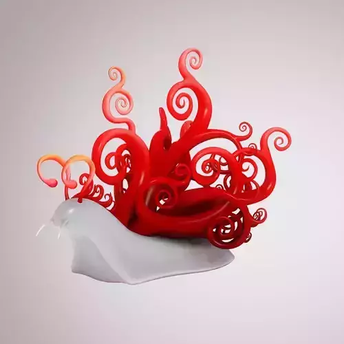 Snail with Curly shape shell 3D model