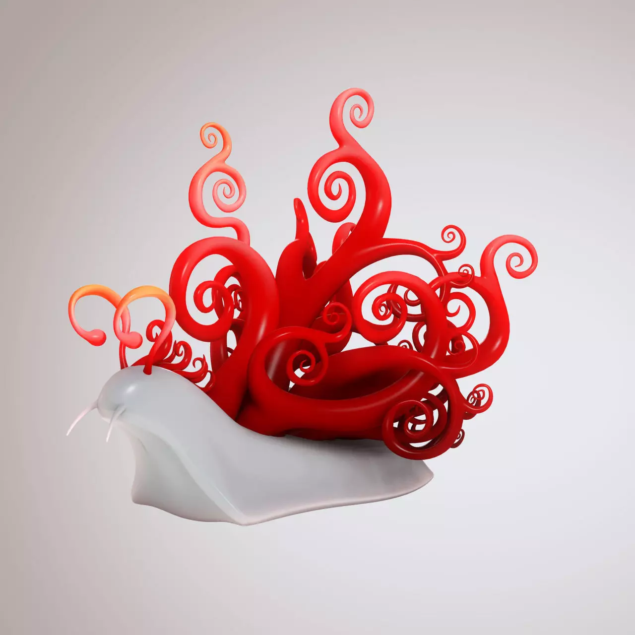 Snail with Curly shape shell 3D model_0