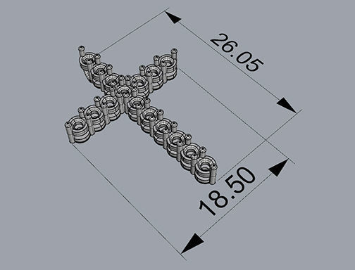 CROSS   Gems 2 and half mm  16 piece 3D print model_4