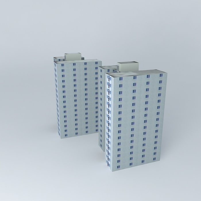 Residential buildings Free 3D model_2