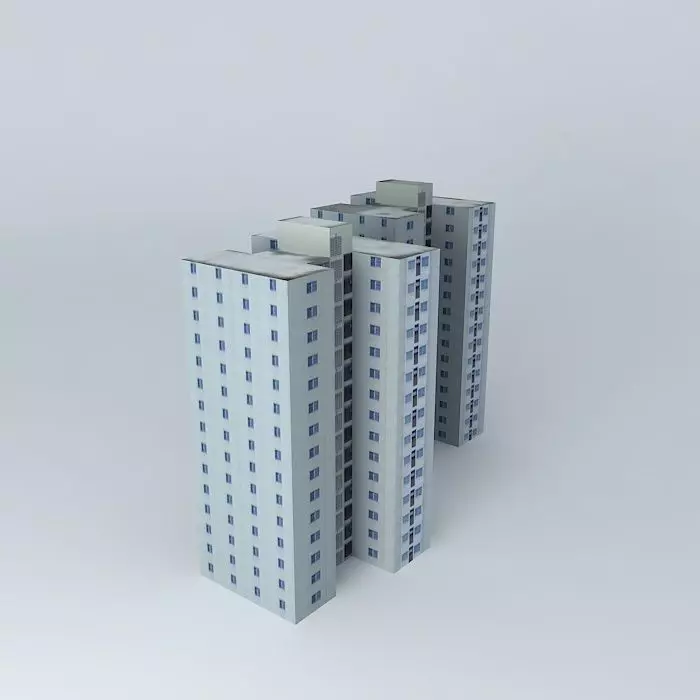 Residential buildings Free 3D model_0