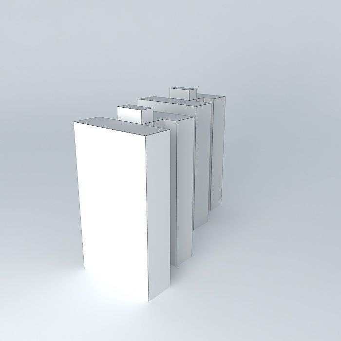 Residential buildings Free 3D model_4