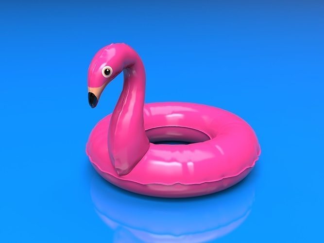 Inflatable Flamingo Pool Float Low-Poly Low-poly 3D model 3D model