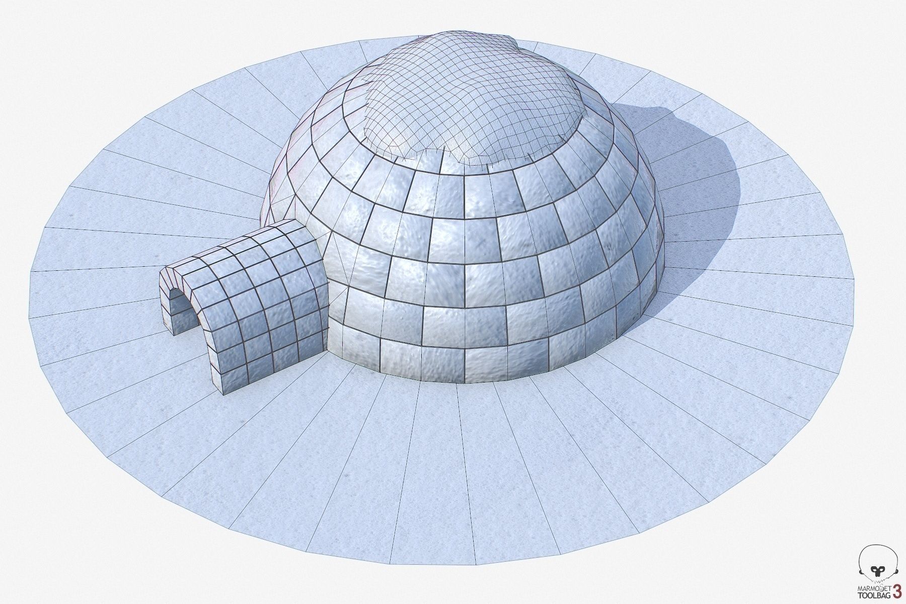 Igloo Low-poly 3D model_13