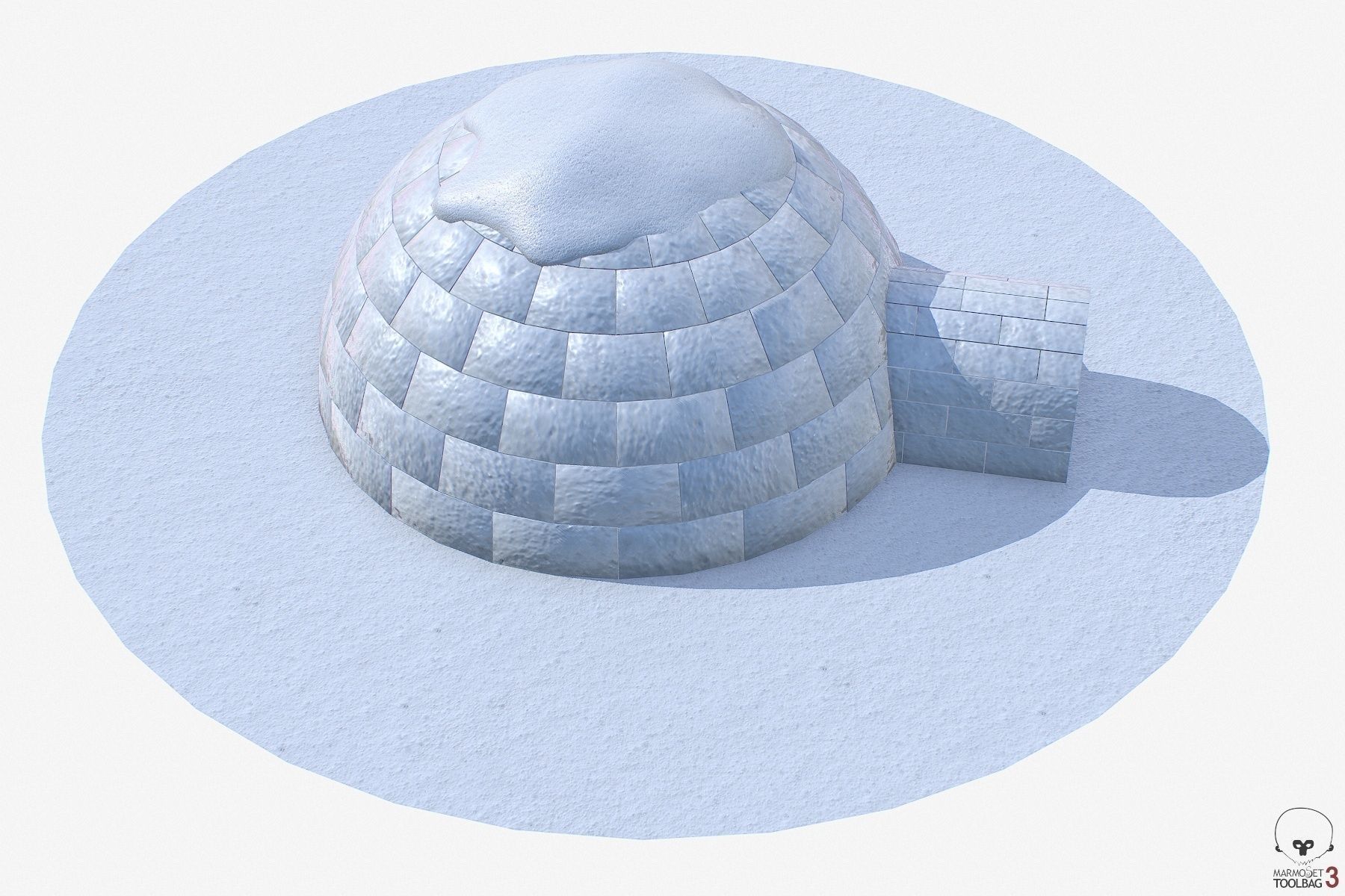 Igloo Low-poly 3D model_5