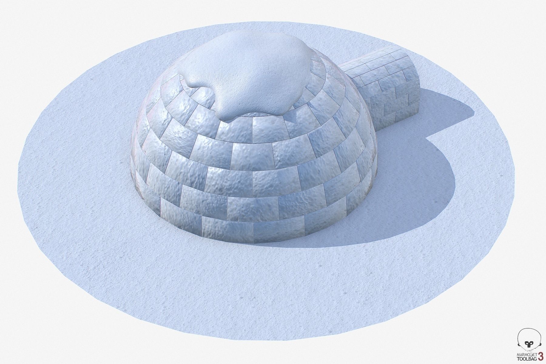 Igloo Low-poly 3D model_6
