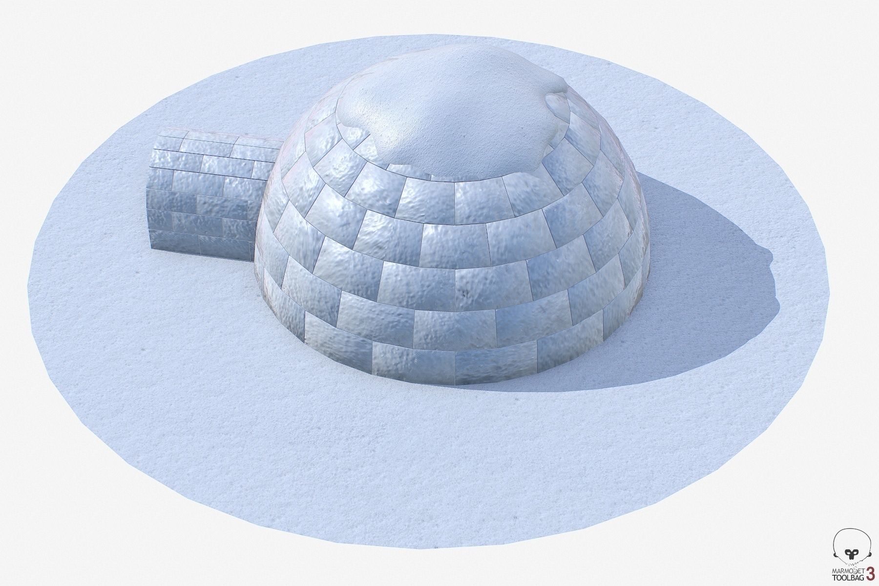 Igloo Low-poly 3D model_9