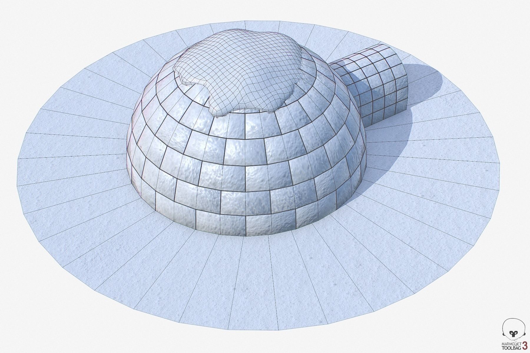 Igloo Low-poly 3D model_14