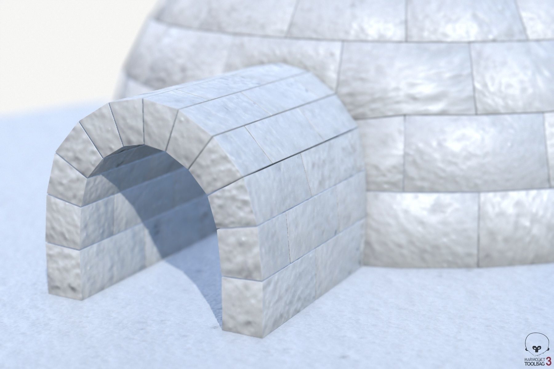 Igloo Low-poly 3D model_11