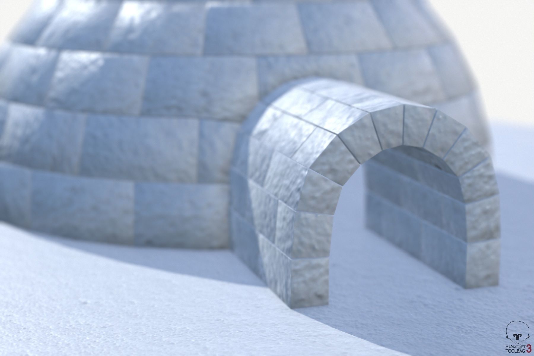 Igloo Low-poly 3D model_10