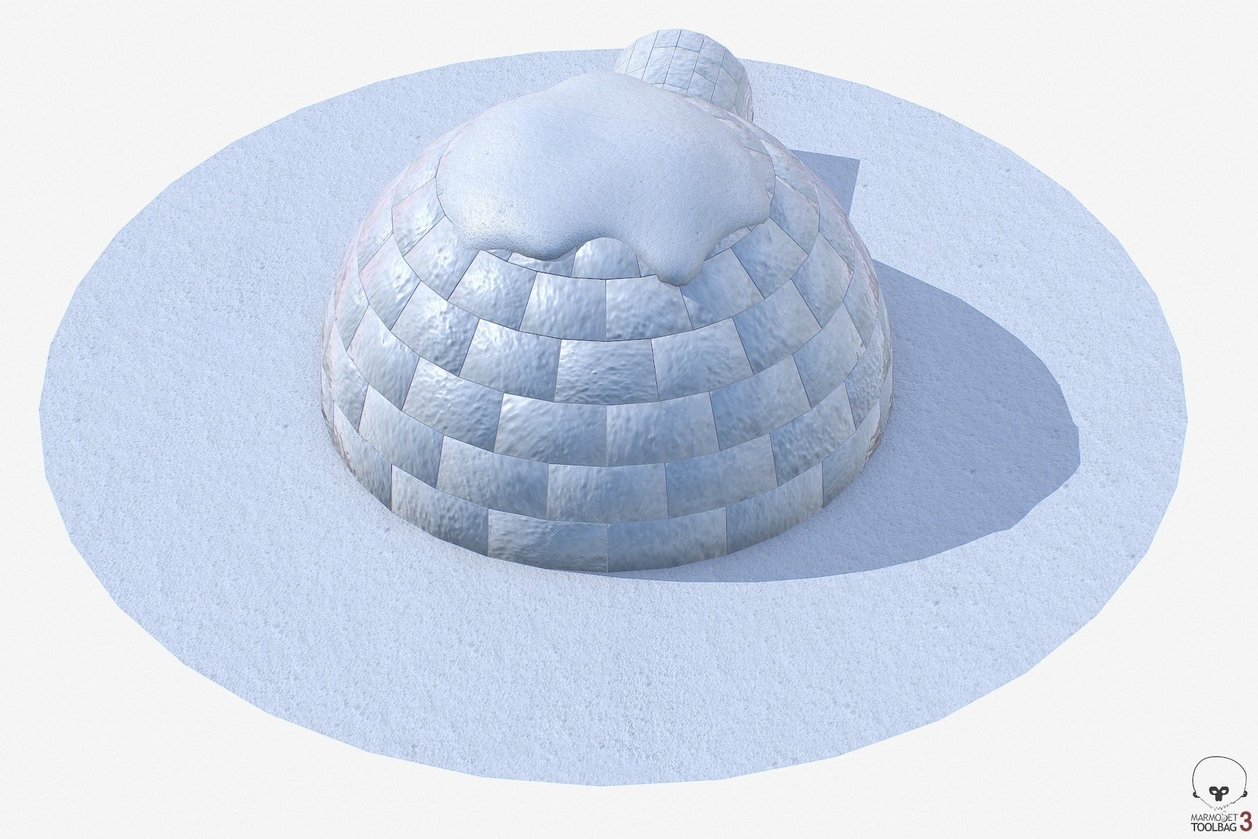 Igloo Low-poly 3D model_7