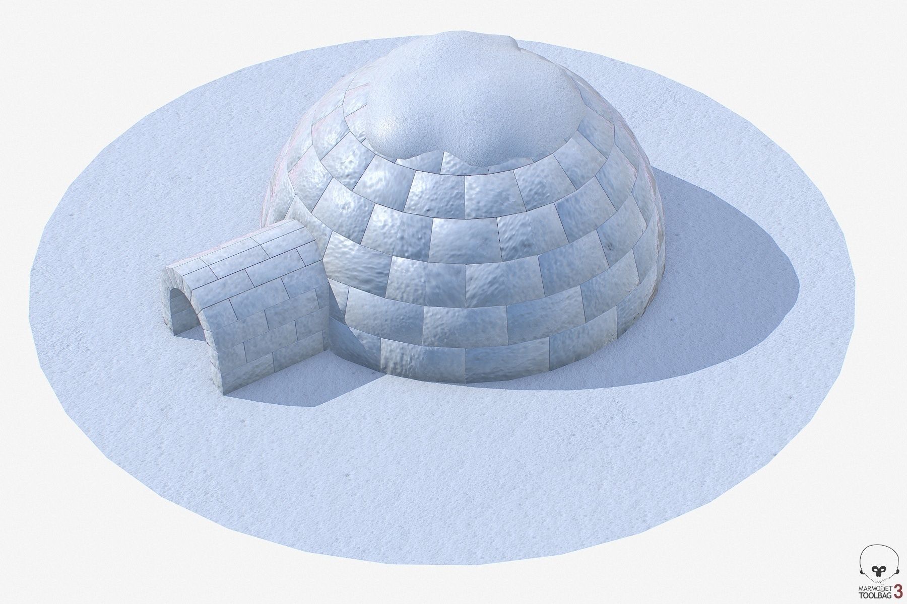 Igloo Low-poly 3D model_2