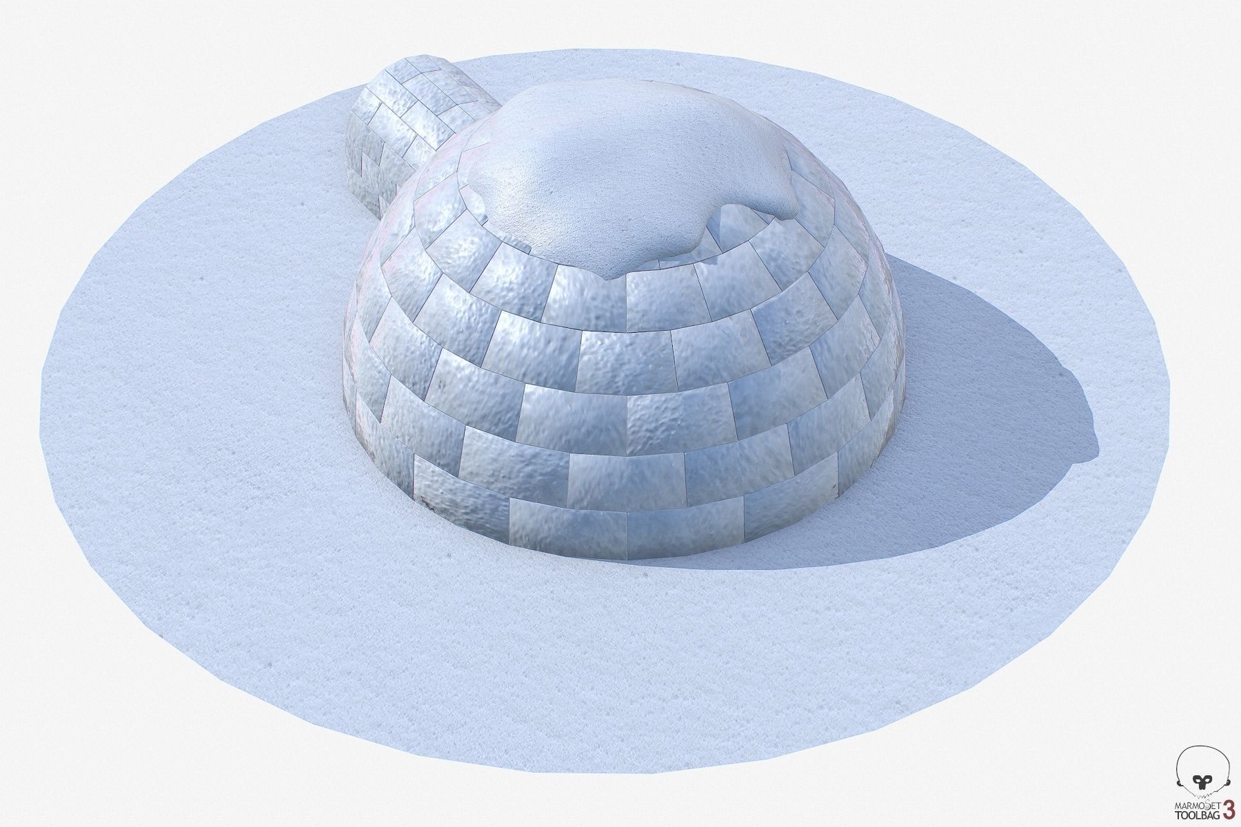 Igloo Low-poly 3D model_8