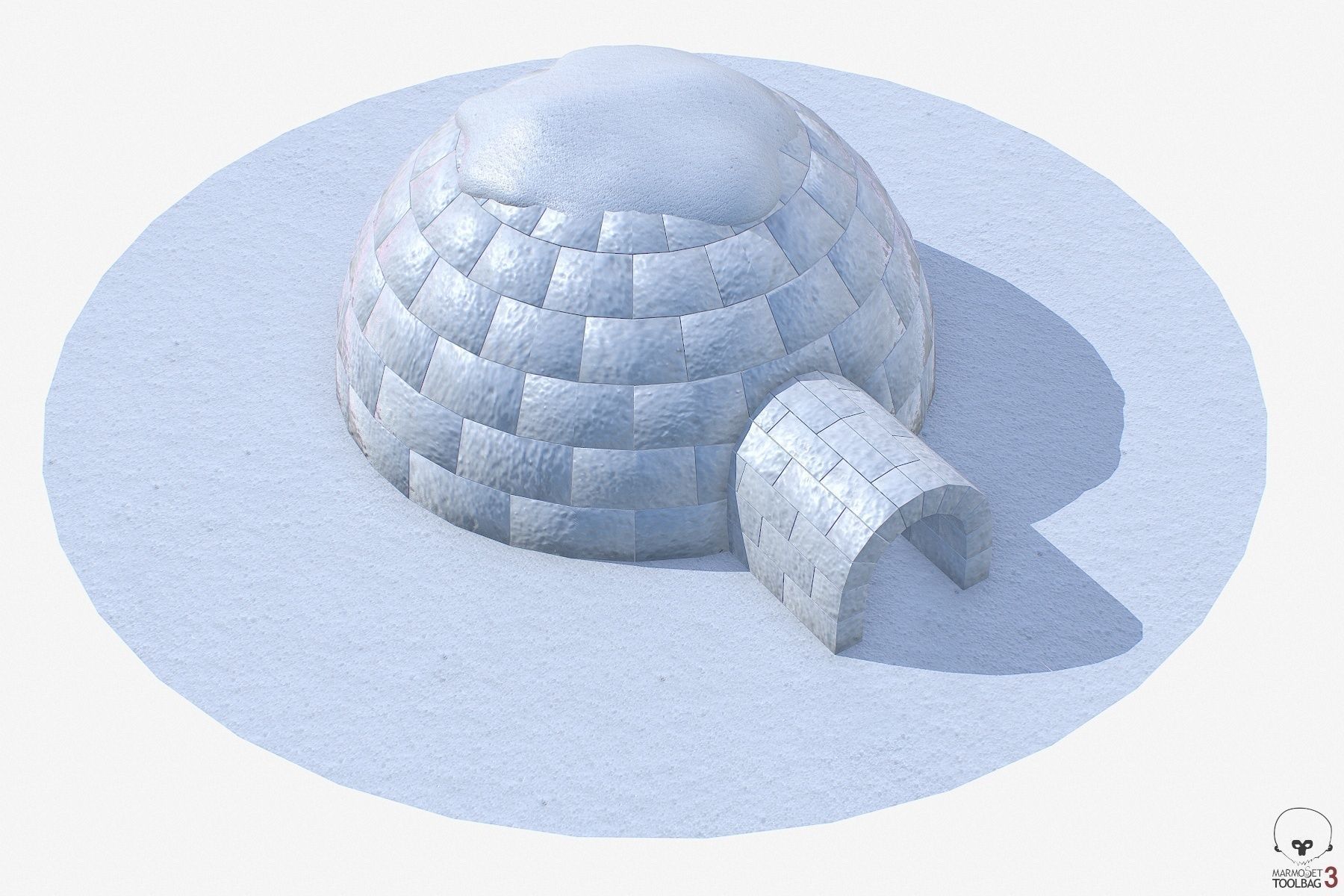 Igloo Low-poly 3D model_4