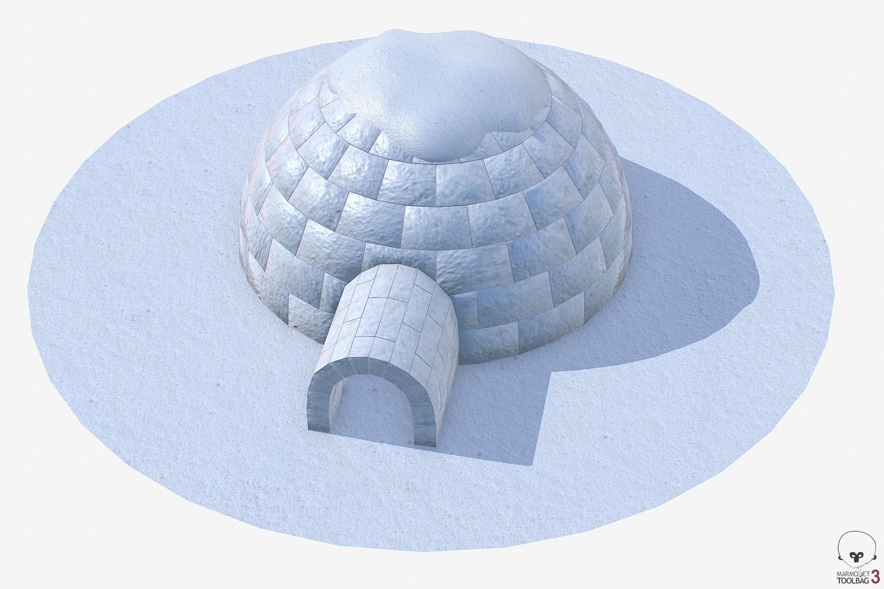 Igloo Low-poly 3D model_3