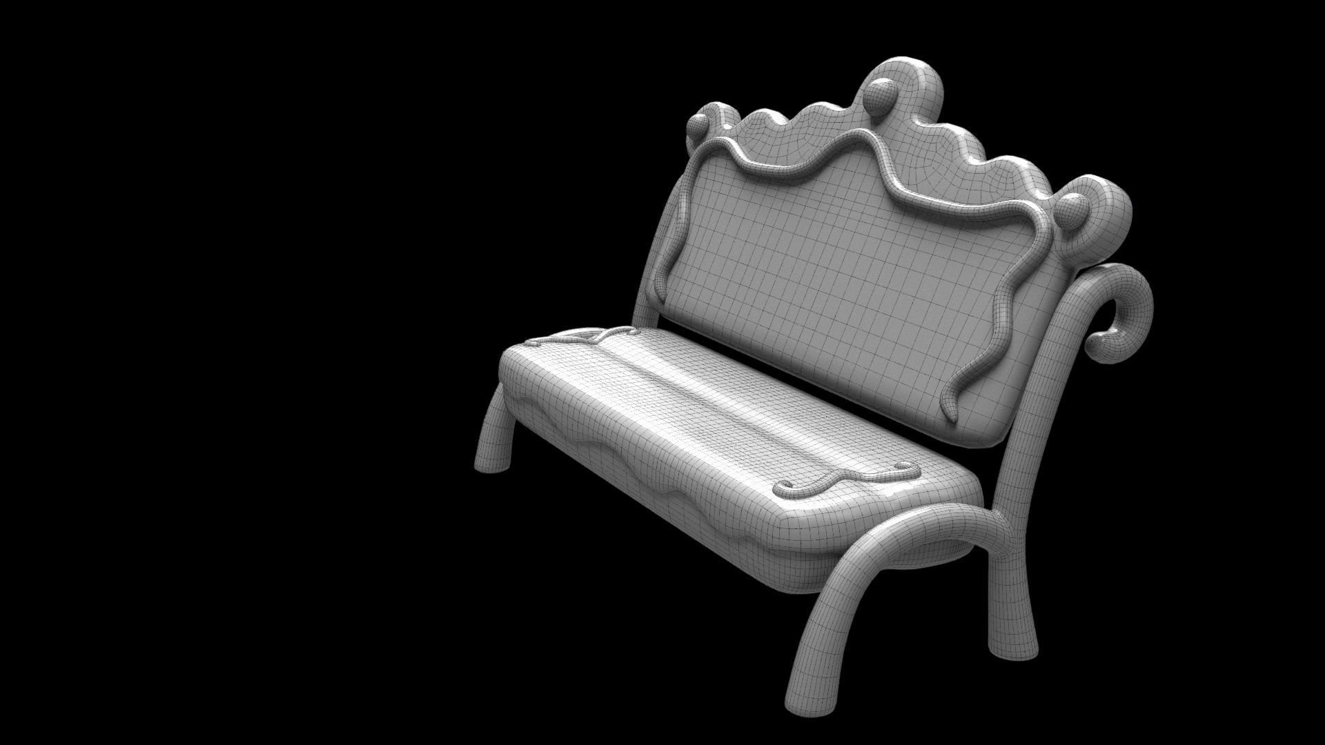 Gingerbread bench inspired by Gingerbread house fairytale 3D model ...