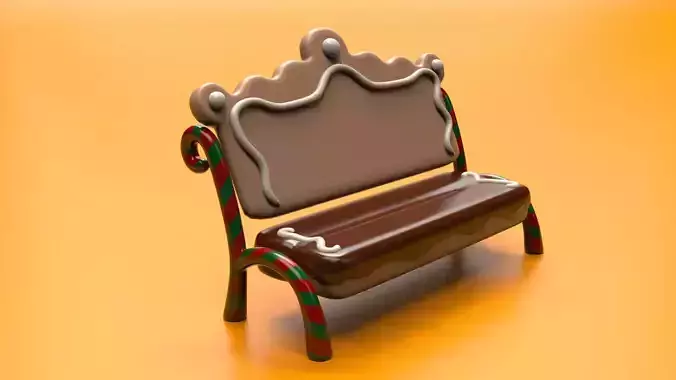 Gingerbread bench inspired by Gingerbread house fairytale