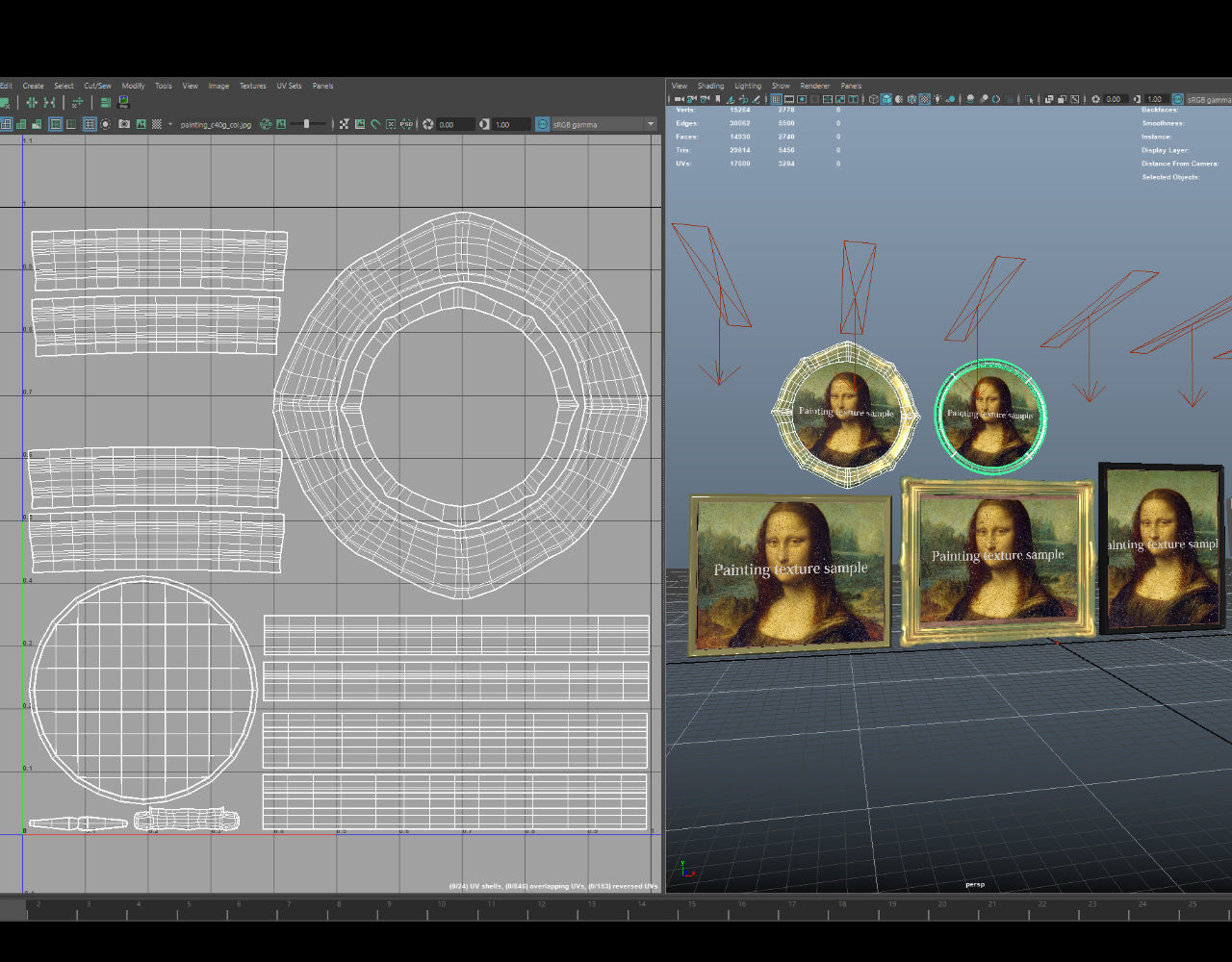paintingFrames mona lisa - mona lisa 3D model_10