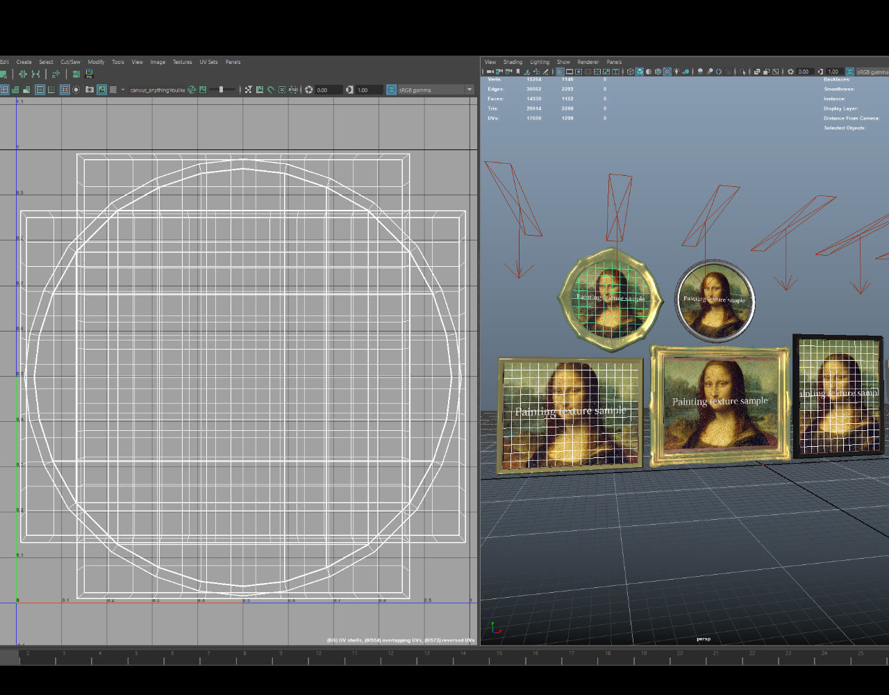 paintingFrames mona lisa - mona lisa 3D model_8