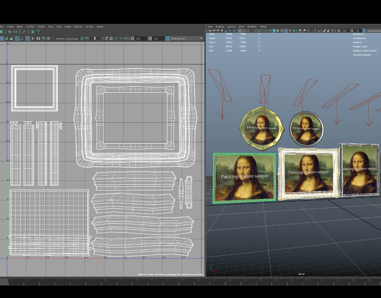 paintingFrames mona lisa - mona lisa 3D model_9