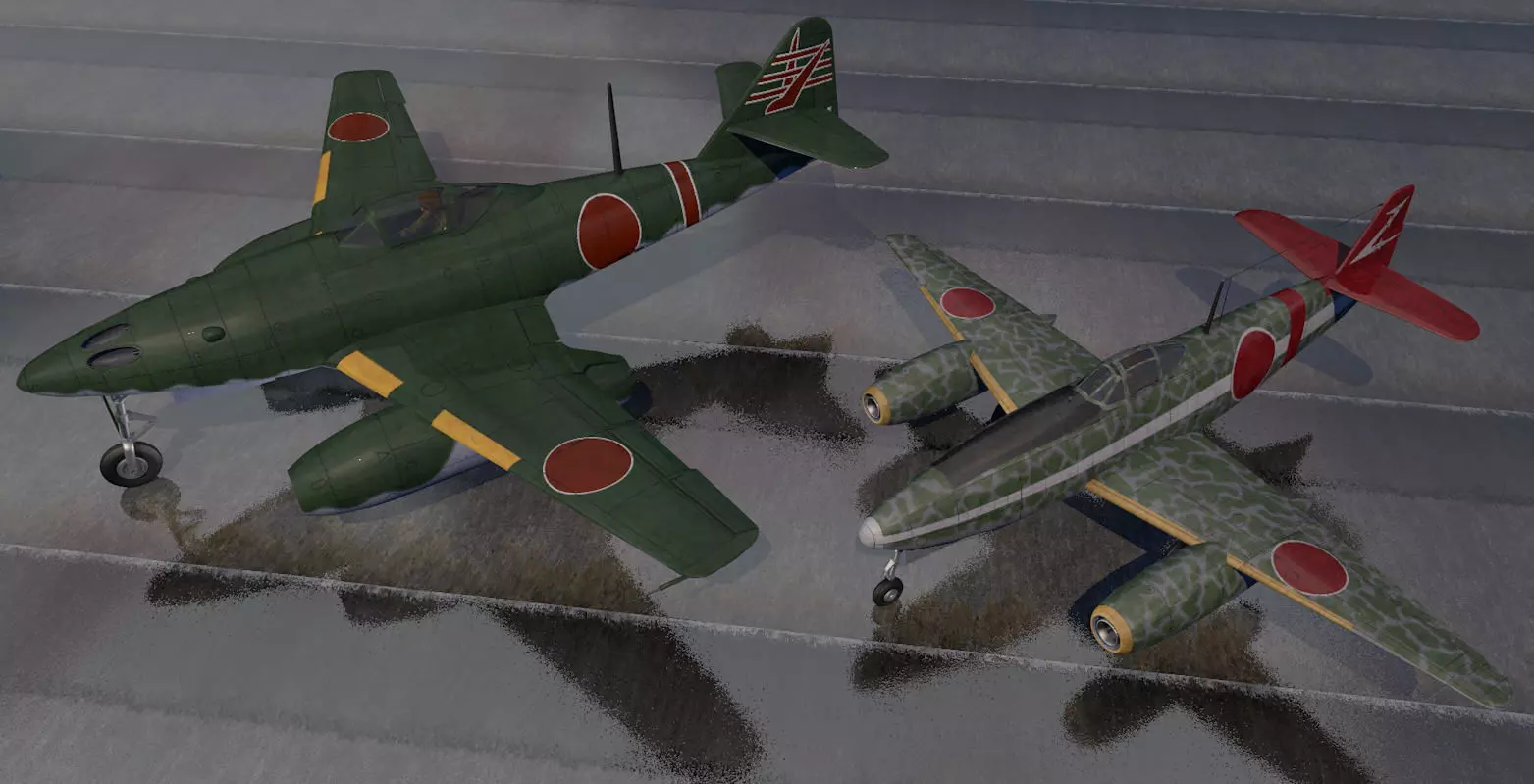 Karyu and Kikka - the Japanese Me-262s 3D model