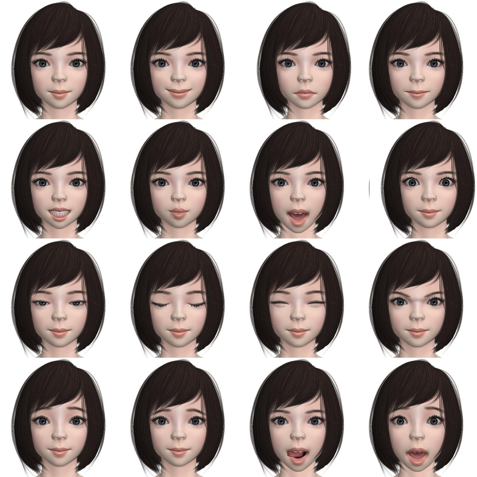 T pose rigged model of Harumi with various outfit 3D model_4