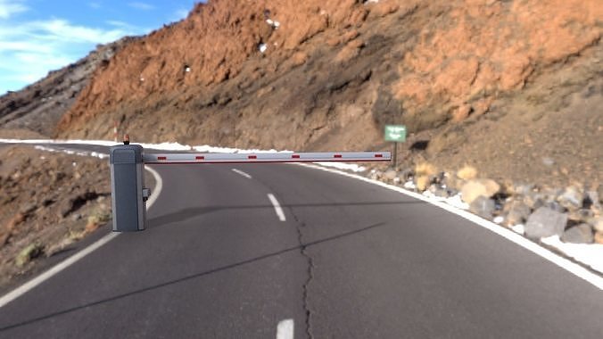 Barrier traffic with light Low-poly 3D model 4