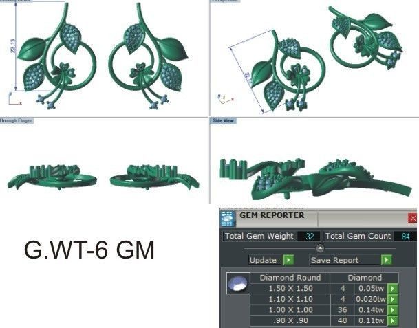 Women pendants earrings set 3dm stl render detail 3D print model 3D print model_12