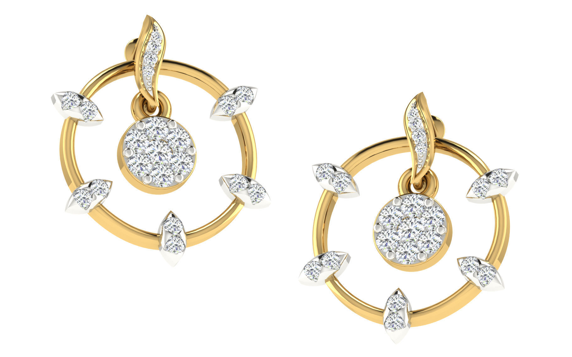 Women pendant earrings sets 3dm stl render detail 3D print model 3D print model_1