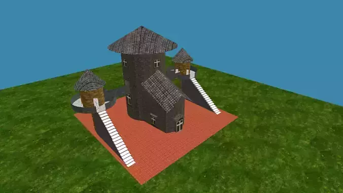 House castle in grass