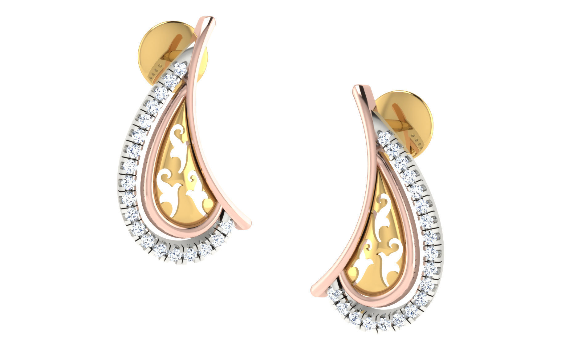 Women pendant earrings 3dm stl render detail 3D print model 3D print model_1