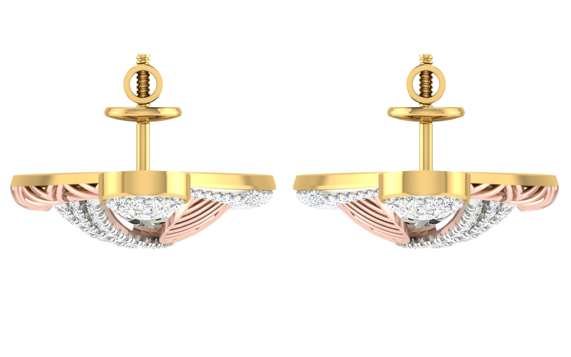 Women pandant earrings set 3dm stl render detail 3D print model 3D print model_5