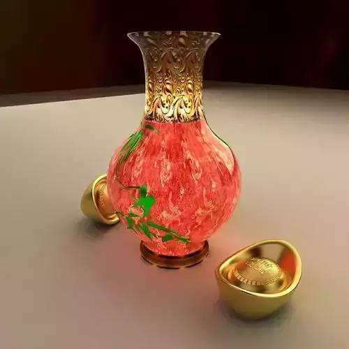 Chinese vase and Yuanbao 3D model