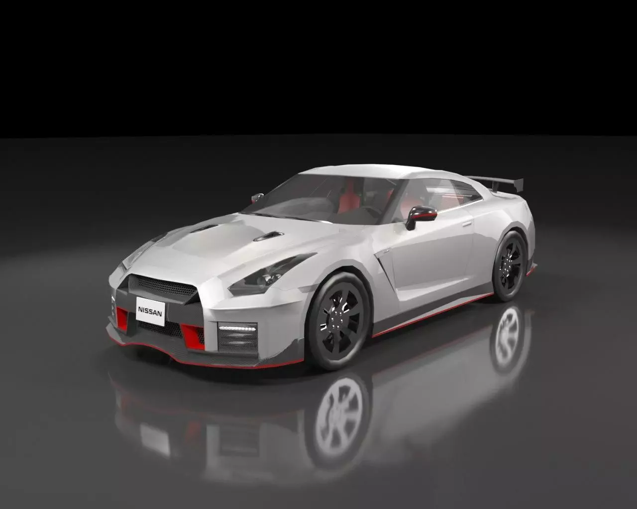 Low poly Nissan GT-R Nismo 2018 Low-poly 3D model_0